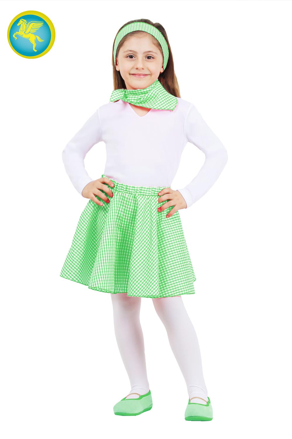 Costume da Anni 50 verde bambina